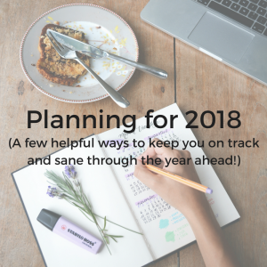 Planning for 2018